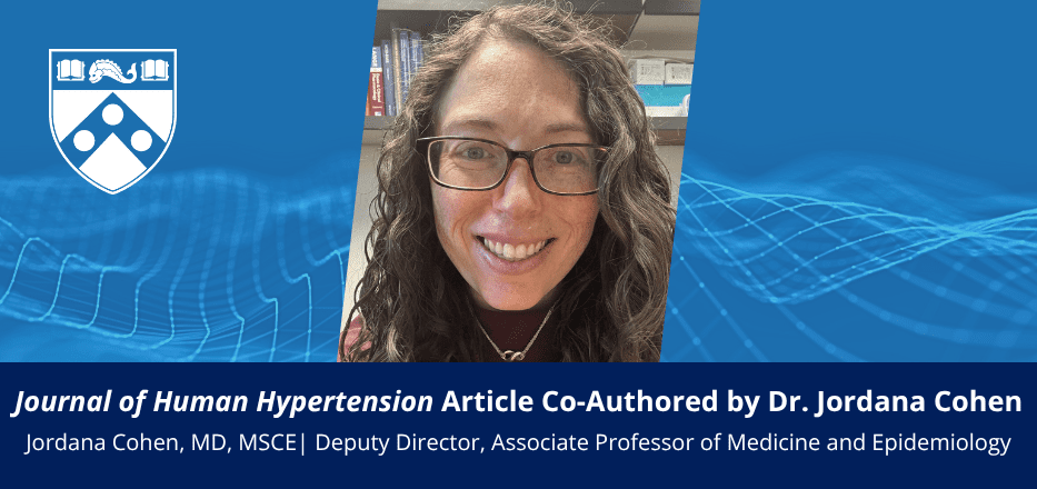 Journal of Human Hypertension Article Co-Authored by Dr. Jordana Cohen Image